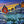 Load image into Gallery viewer, Forget Me Nots by Adam Young — blue forget-me-nots and colourful saltbox homes at sunset
