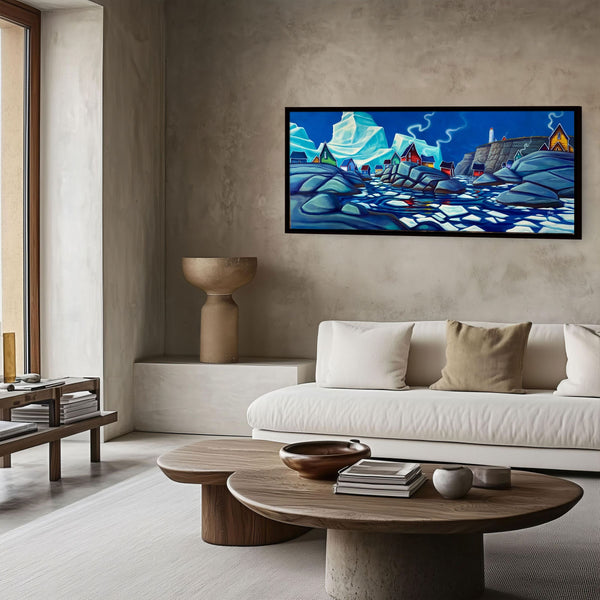 Along the Rocks canvas shown in a room setting (2)